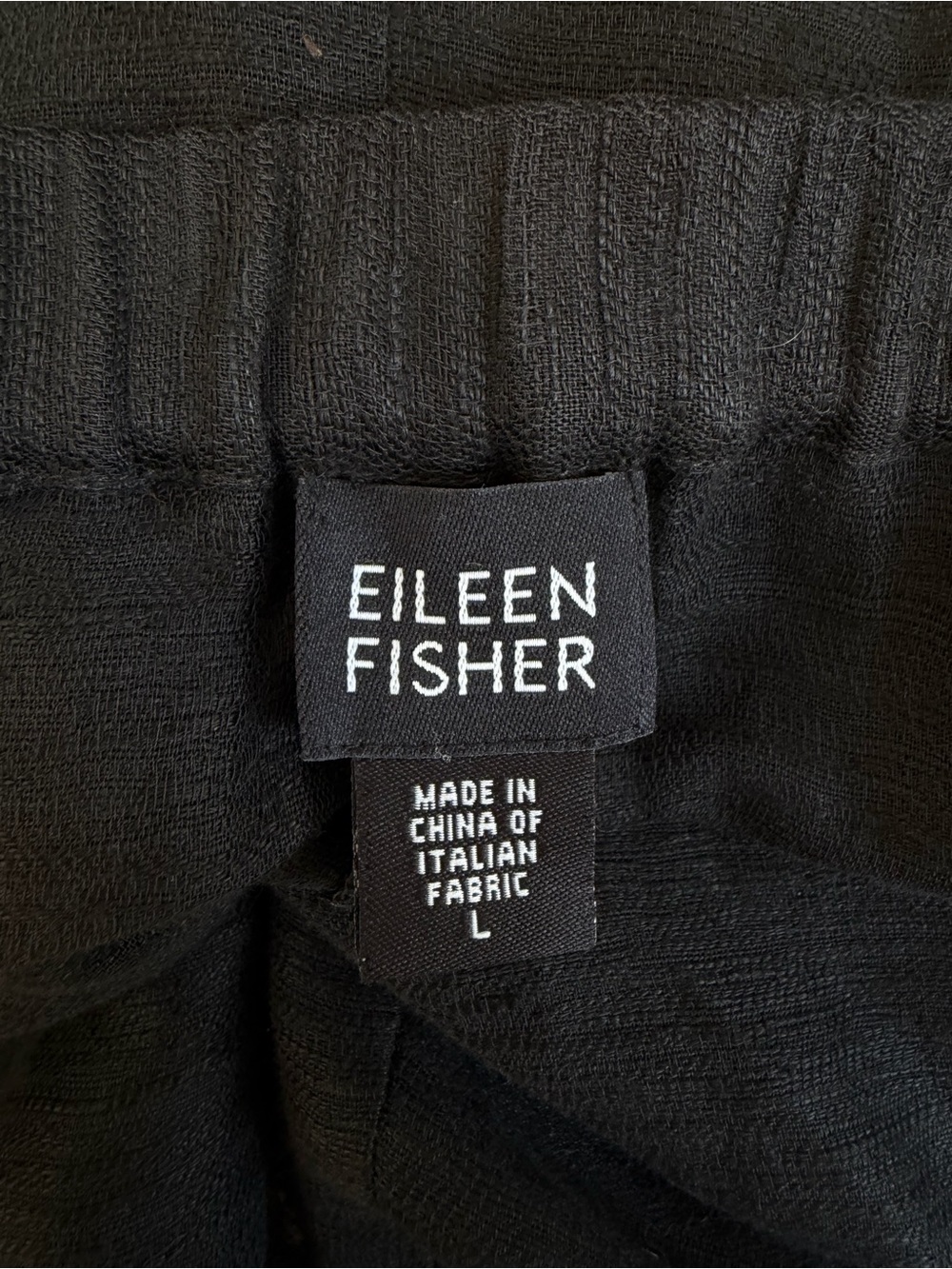 Eileen Fisher Women's Black Linen Blend Pull-On Pants Size Large 36769 - Picture 4 of 8